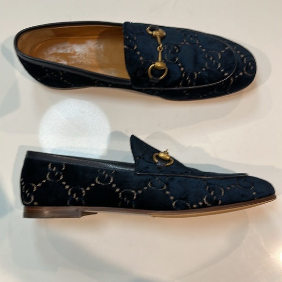 MEN'S GUCCI JORDAAN BLUE GG VELVET LOAFER Size 7.5=8US - Picture 13 of 17